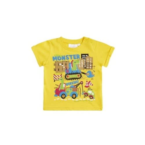 Baby Boys Printed Yellow T-shirt
