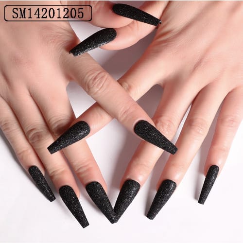 Ballet Coffin Full Cover Long Press-on Nail Tips -Sm14201205 - 24 Pieces