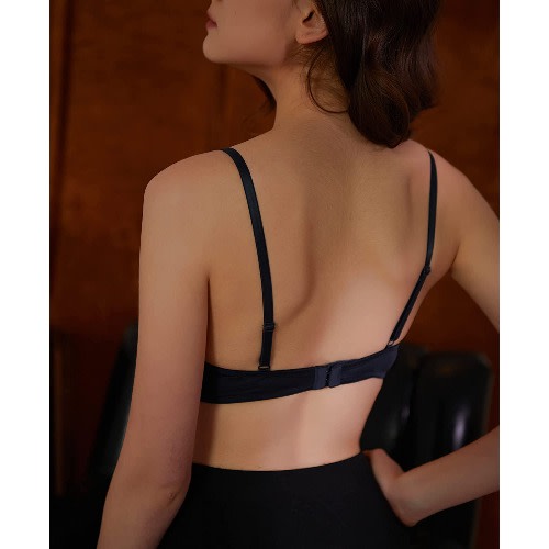 Non Wired Padded Bra Soft Cup Bra - Navy Blue
