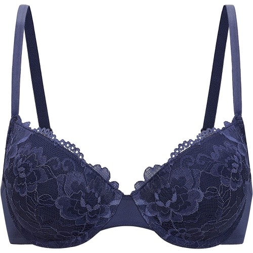 Lace Underwired Bra - Soft Deep Blue
