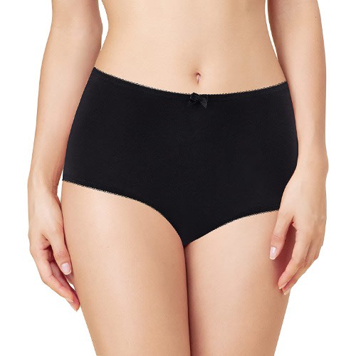 Ladies Premium Cotton Lycra Full Briefs - 3pc - Black