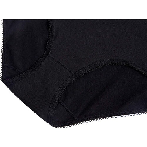 Ladies Premium Cotton Lycra Full Briefs - 3pc - Black