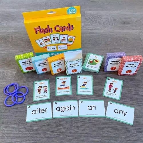 Kids Word Learning & Sentence Forming Flash Cards - 220 Pcs