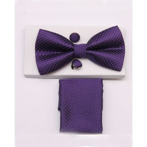 Men Bow Tie & Pocket Square - Purple