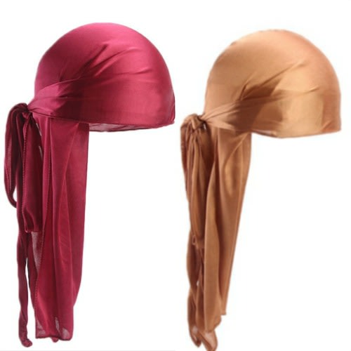 2 In 1 Silky Durags(Wine & Brown)