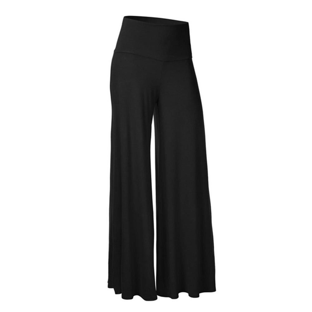 Women'S Wide Leg Pants Fashion Loose Stretch High Waist Wide Leg Long Pants Palazzo Chiffon Solid Hot Trousers(#Pink)