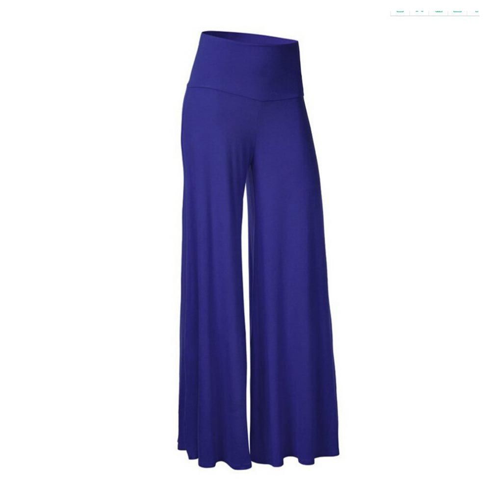 Women'S Wide Leg Pants Fashion Loose Stretch High Waist Wide Leg Long Pants Palazzo Chiffon Solid Hot Trousers(#Pink)