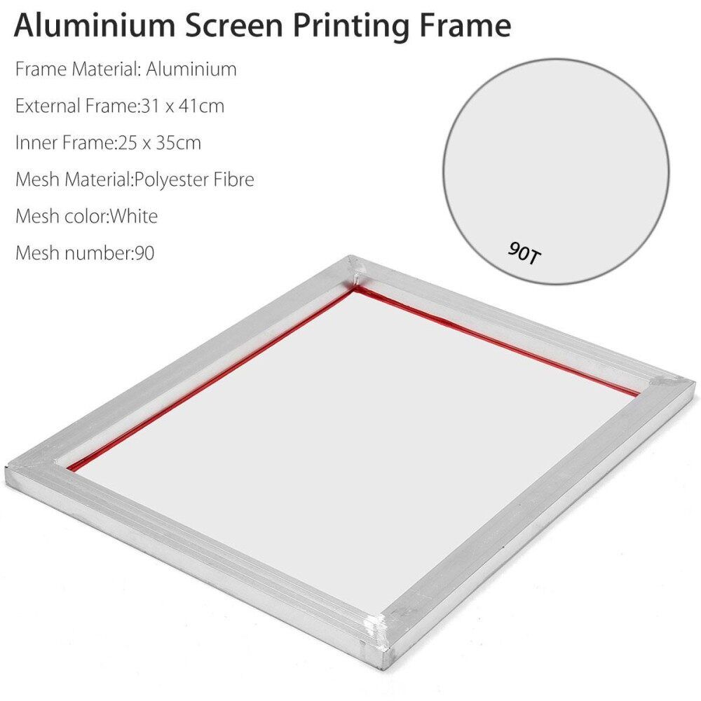 A4 Screen Printing Aluminium Frame Stretched With White 90T Silk Print Mesh