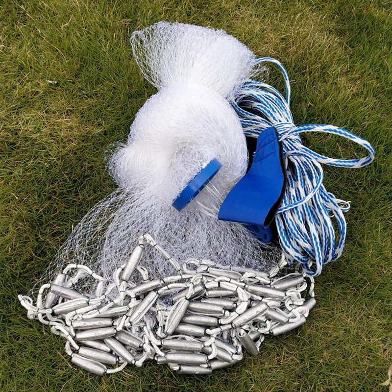 Fishing Cast Net With Heavy Duty Real Lead Weights Handmade