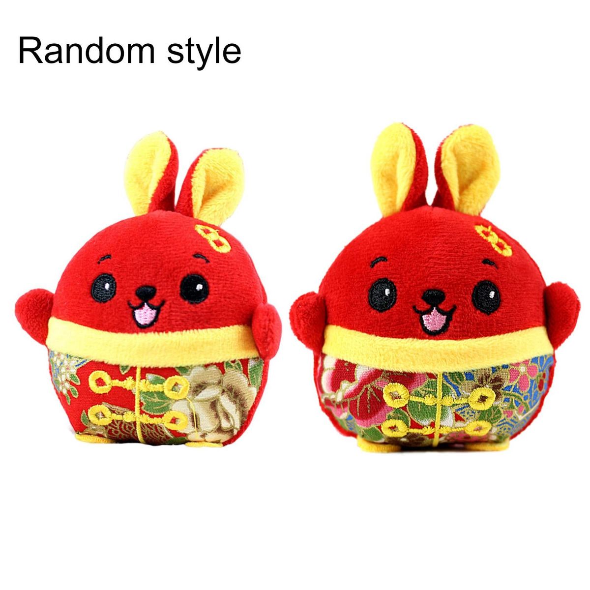 10cm Rabbit Plush Pendant 2023 New Year Mascot Stuffed Animal Doll Red