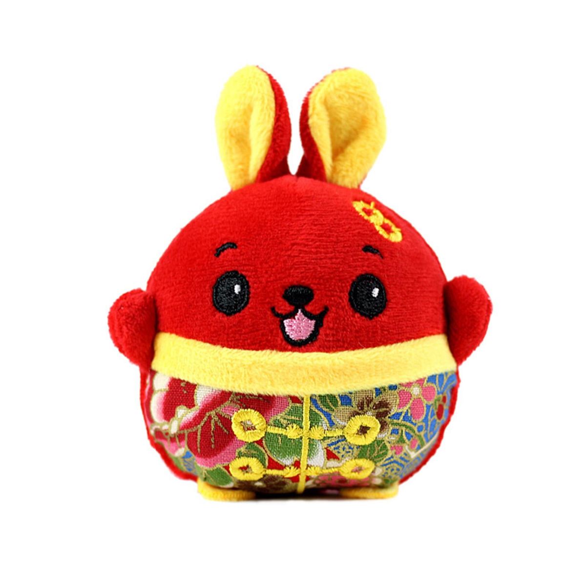 10cm Rabbit Plush Pendant 2023 New Year Mascot Stuffed Animal Doll Red