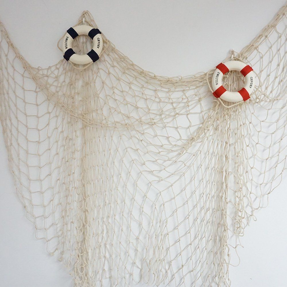 Hemp Rope Large Hole Fishing Net Nautical Style Ornament