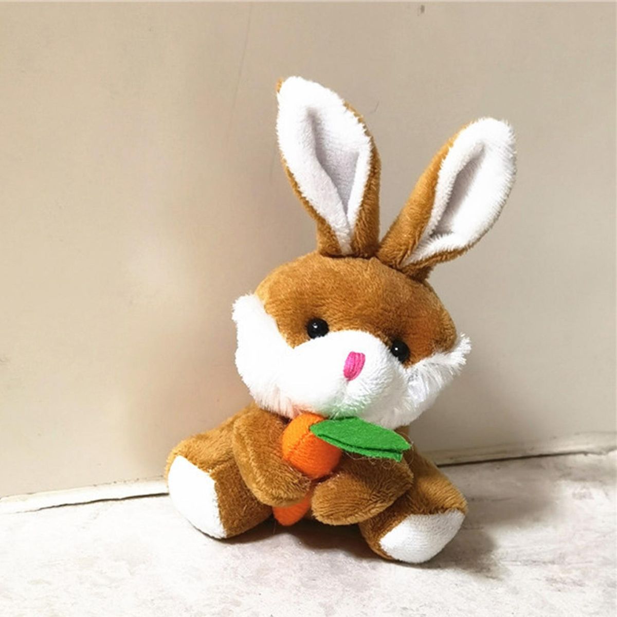 Rabbit Plush Toy Stuffed Animal Doll Plush Key Chain Pendant Brown