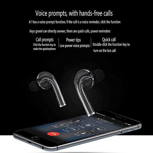 A1 HandsFree Mini Wireless Bluetooth Headset Stereo In-ear Headphone