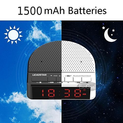 Digital Alarm Clock Radio With Bluetooth Speaker FM Radio. AUX-in.USB Port Bedside Led Alarm Clock