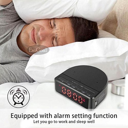 Digital Alarm Clock Radio With Bluetooth Speaker FM Radio. AUX-in.USB Port Bedside Led Alarm Clock