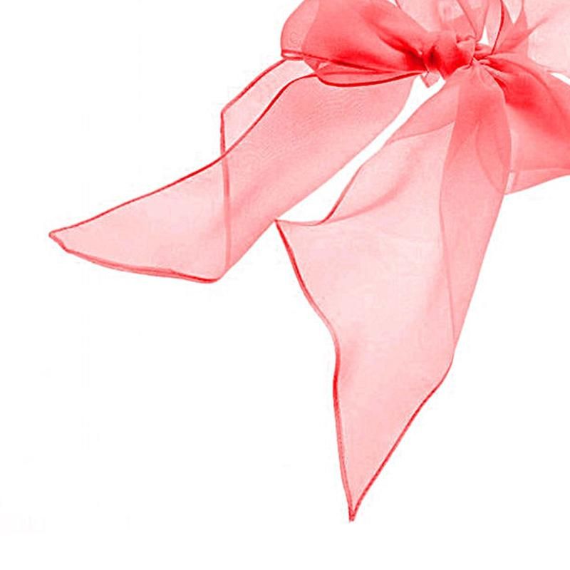 Decorative Neck Scarf Thin Embroidered Butterfly Design-Red