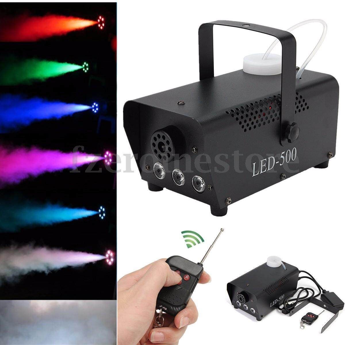 500W Fog Machine RGB LED Light Party Disco DJ Effect Stage W/ Remote English Rules
