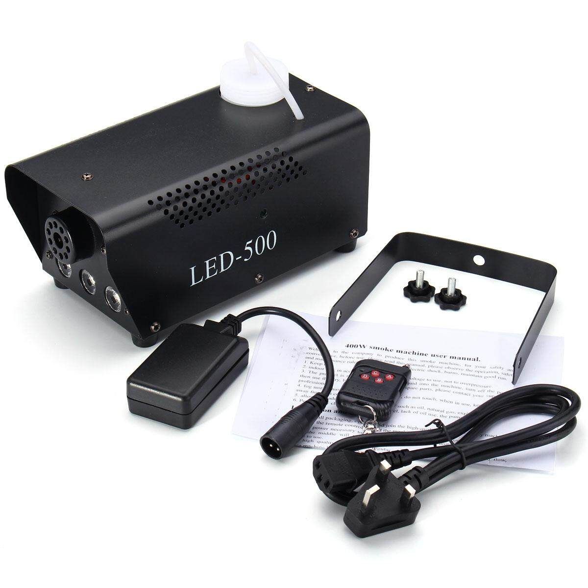 500W Fog Machine RGB LED Light Party Disco DJ Effect Stage W/ Remote English Rules