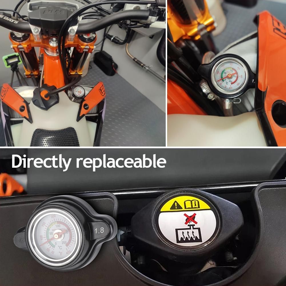 Water Tank Thermostatic Radiator Cap Cover With Temp  Meter 1.8 Bar High Pressure For Kawasaki Kx 65 80 85 100
