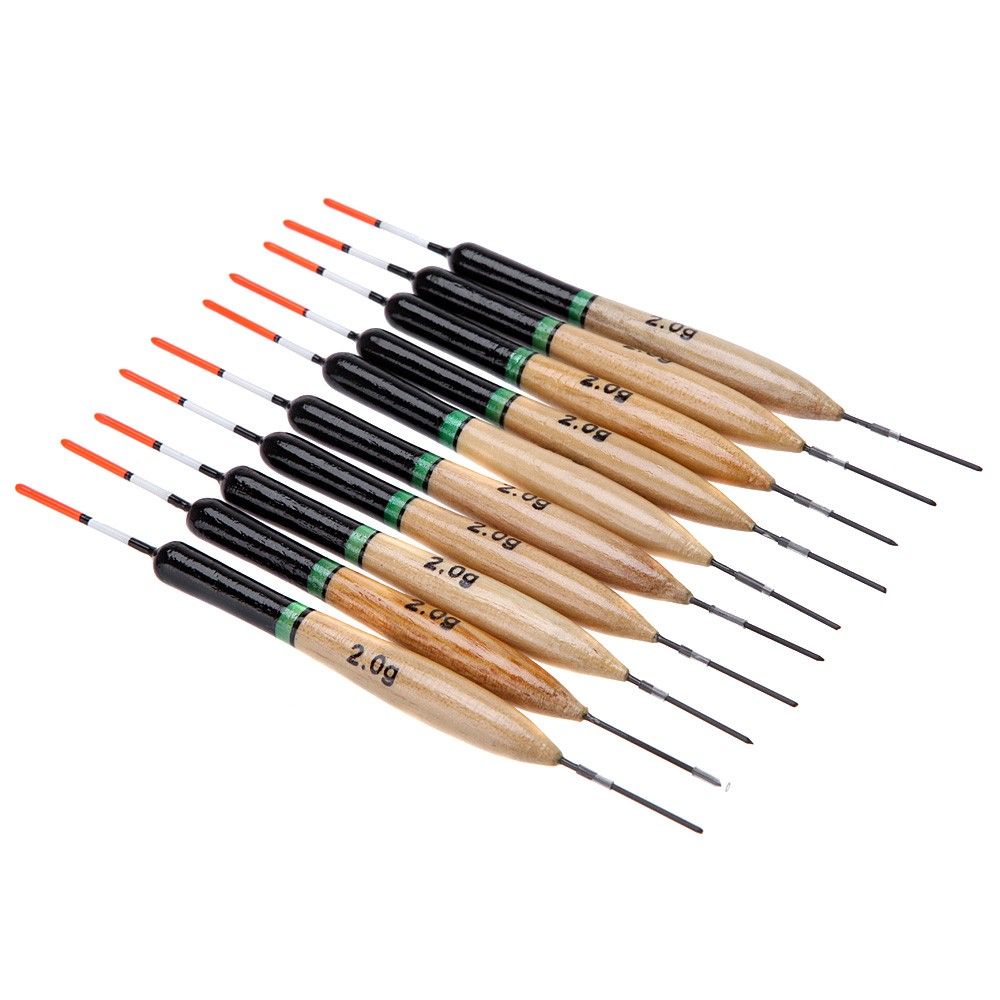 10Pcs 2g Fishing Floats Bobbers Paulownia Wood Fishing