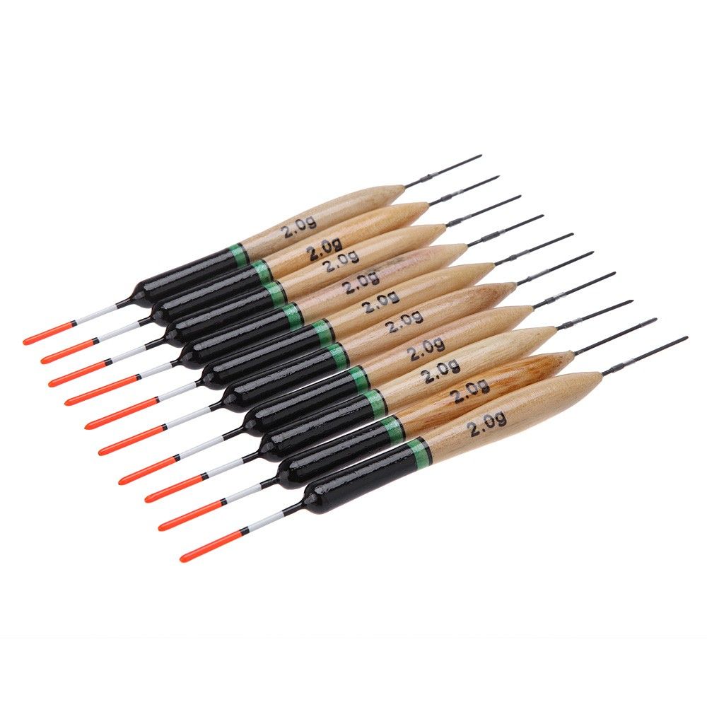 10Pcs 2g Fishing Floats Bobbers Paulownia Wood Fishing