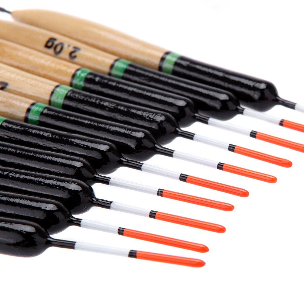 10Pcs 2g Fishing Floats Bobbers Paulownia Wood Fishing