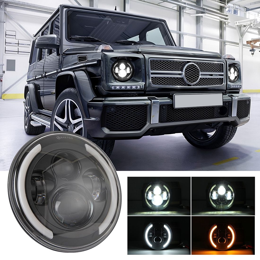 7 Inch H4 / H13 Car LED Headlight Lamps For Jeep Wrangler