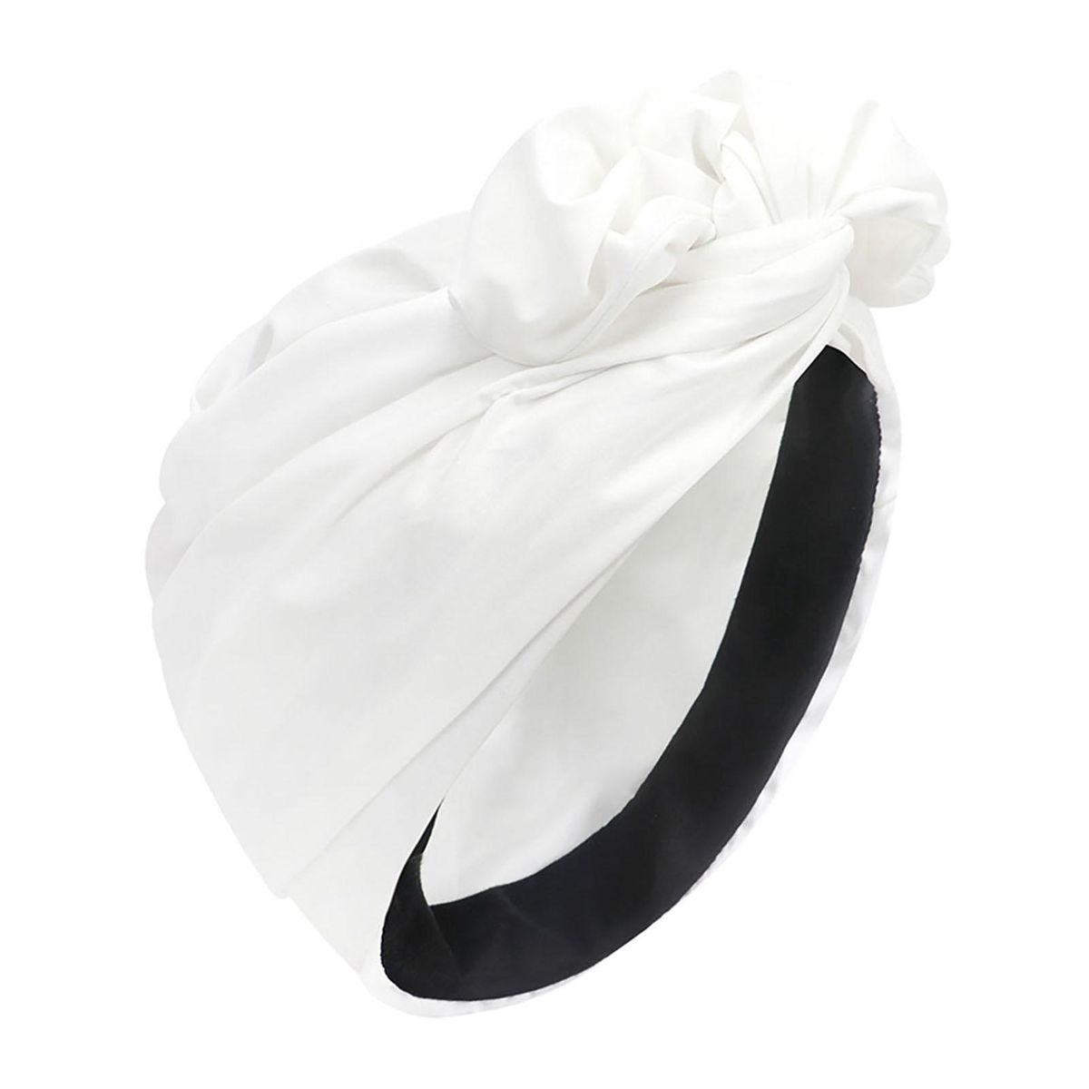 Solid-color Headscarf Retro Chic Headwrap Soft Breathable for Women White