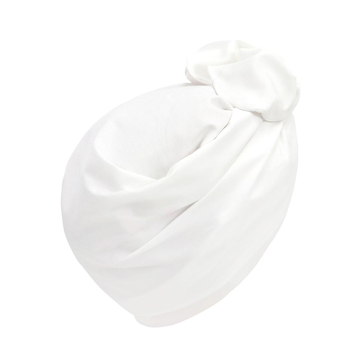 Solid-color Headscarf Retro Chic Headwrap Soft Breathable for Women White