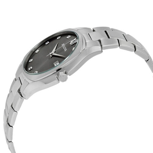 Men's Stainless Steel Diamond Watch - Silver