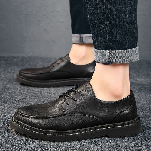 Mens Martins Boots Casual Leather Shoes-Black