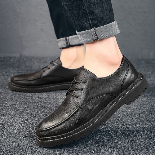 Mens Martins Boots Casual Leather Shoes-Black