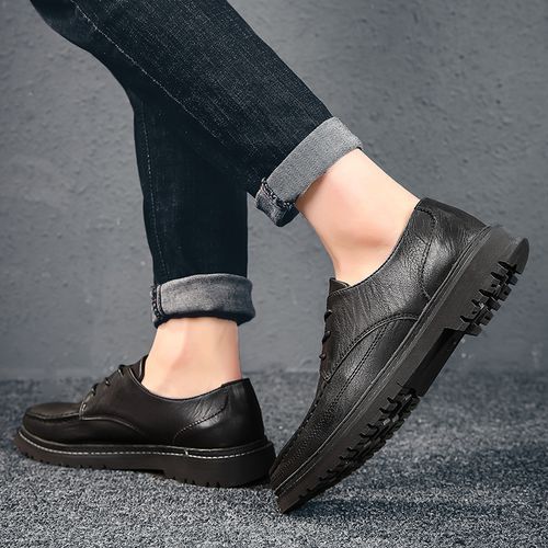 Mens Martins Boots Casual Leather Shoes-Black