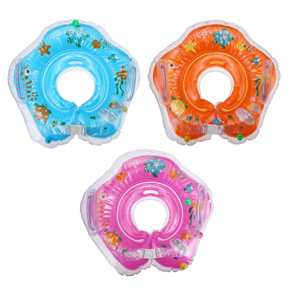 PVC Inflatable Baby Swimming Neck Ring Bath Shower Floating Circle Safety Aid Orange