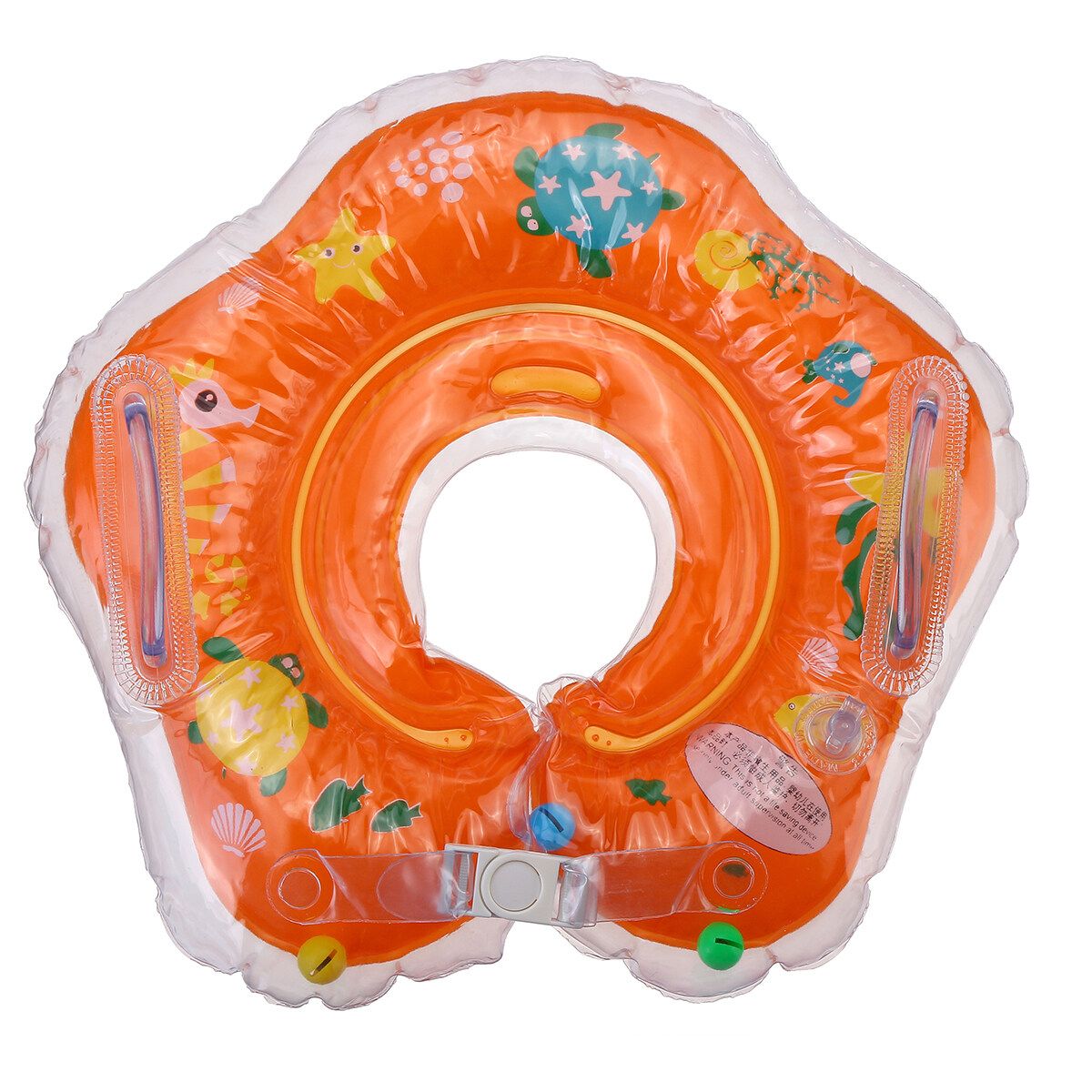 PVC Inflatable Baby Swimming Neck Ring Bath Shower Floating Circle Safety Aid Orange