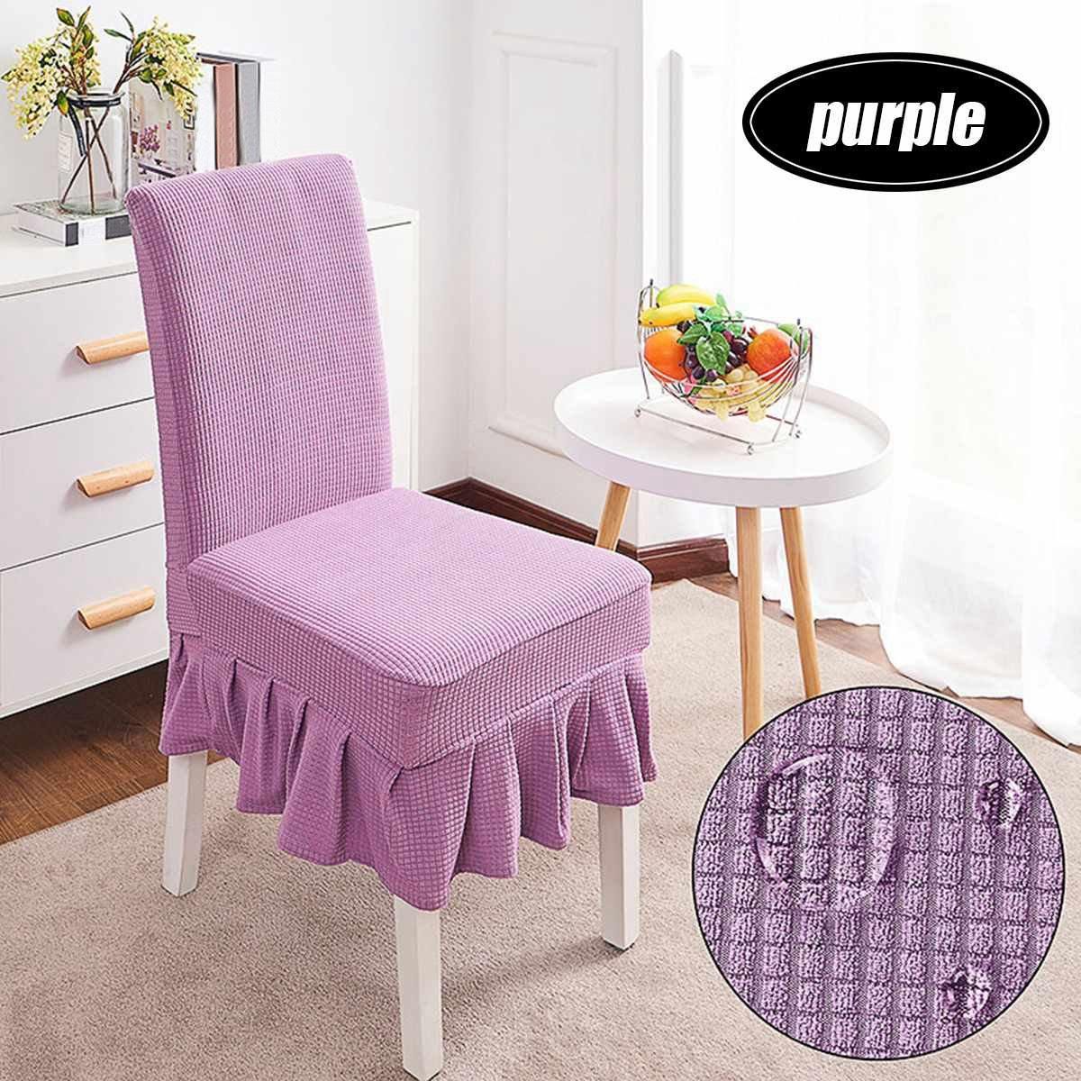 Waterproof Stretch Solid Color Dining Table Chair Stool