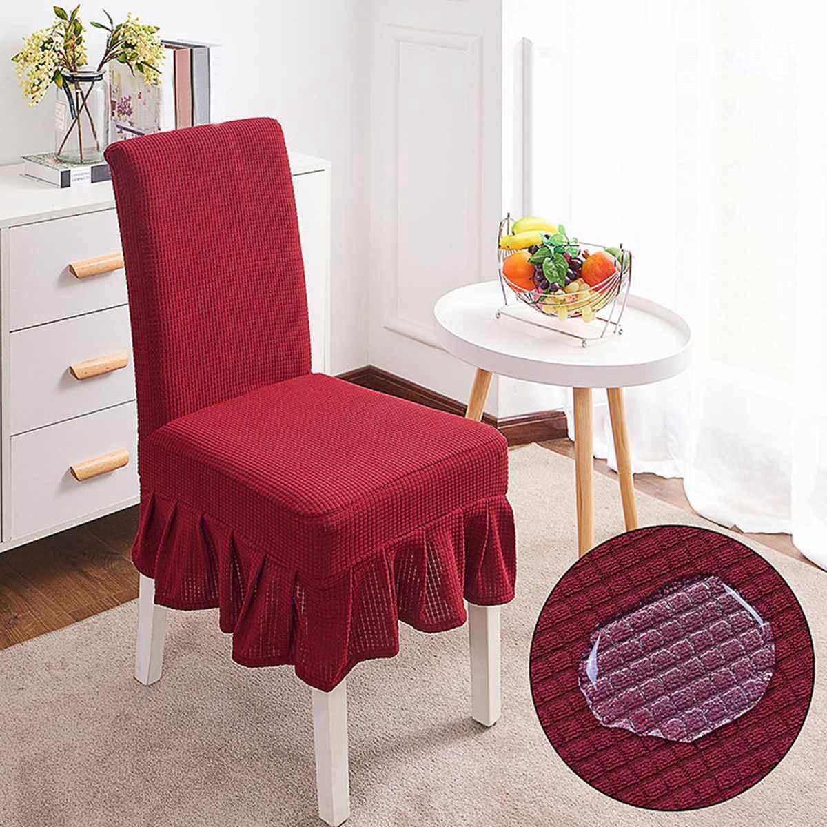 Waterproof Stretch Solid Color Dining Table Chair Stool