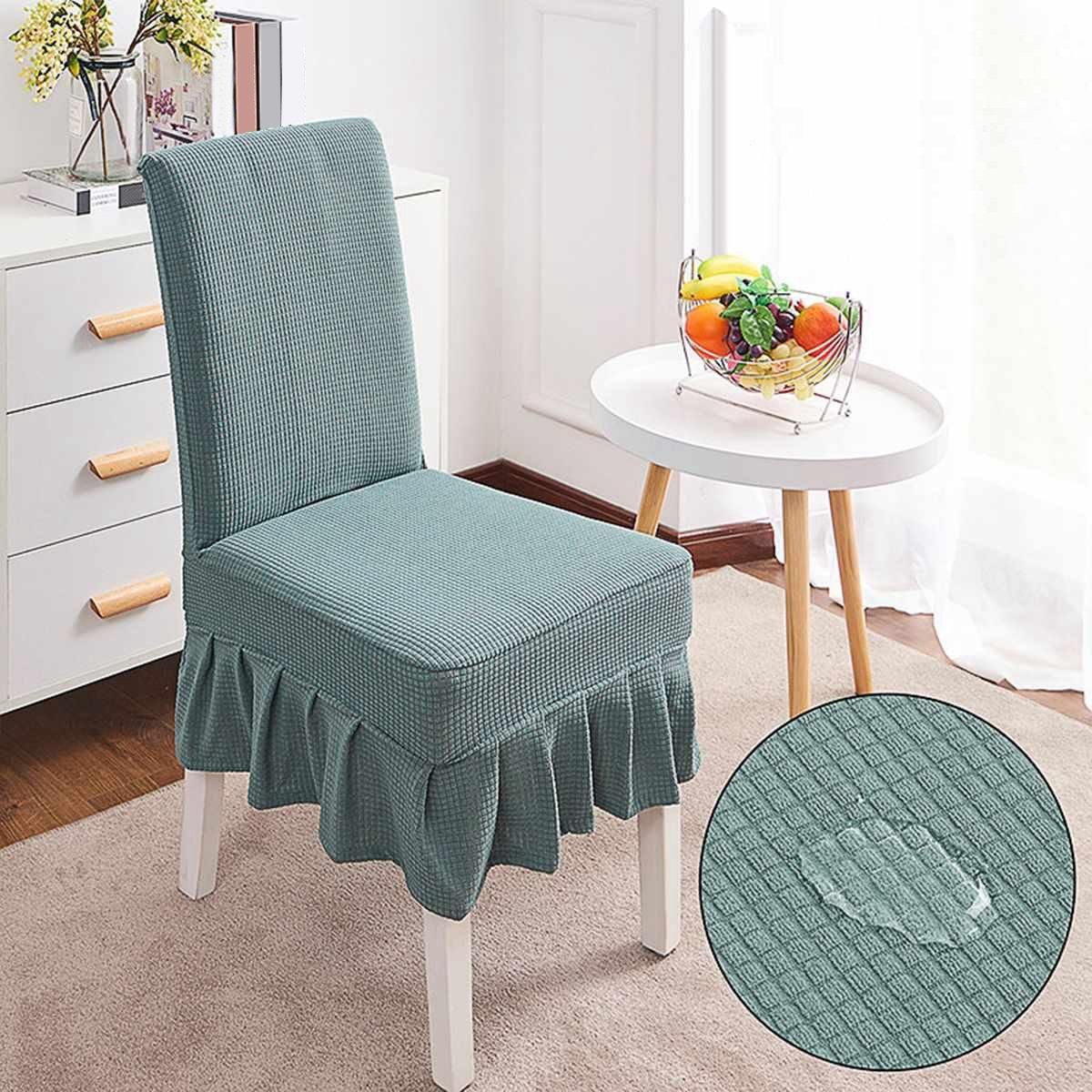 Waterproof Stretch Solid Color Dining Table Chair Stool