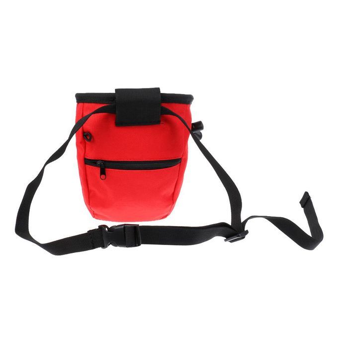 Chalk Bag Fleece Lining And Belt Loop For Rock Climbing Caving Red