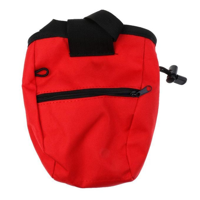 Chalk Bag Fleece Lining And Belt Loop For Rock Climbing Caving Red
