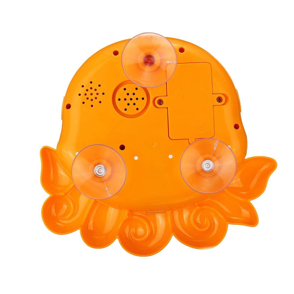Kids Baby Bubble Frog Crab Automatic Shower Machine Blower Maker Bath Music Toy Octopus Bubble Machine (Orange) Color Box