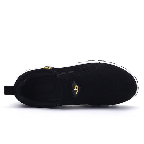 High-quality Men Hiking Shoes Big Size 39-48 Suede Leather Slip On Sneakers Anti-Slip Outdoor Trekking Travel Footwear Mountain Shoes Black