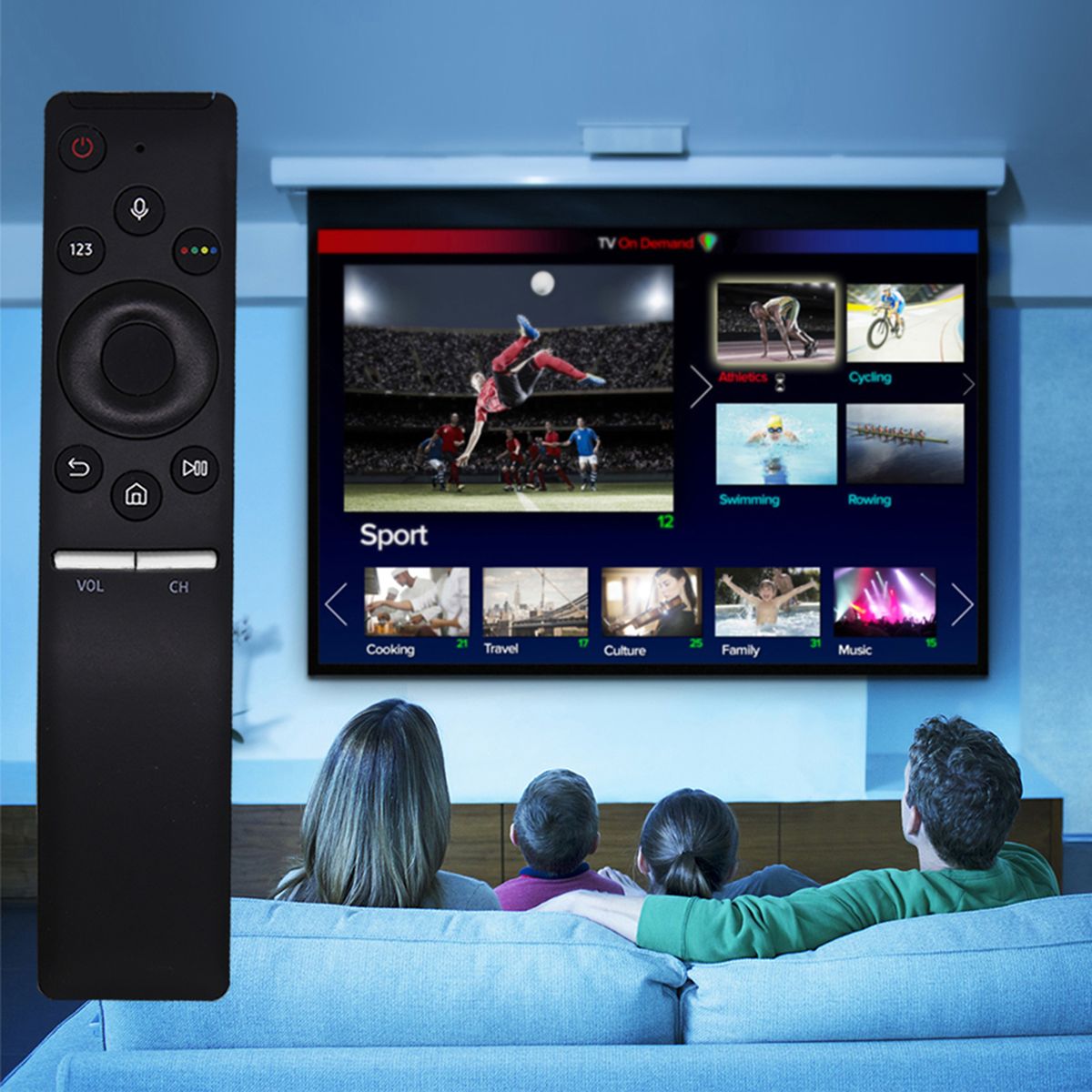 Voice Remote Control 4K UHD HDTV And Smart TV Supported