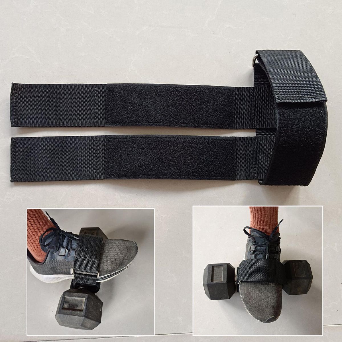1 Pair Ankle Buckles Cuff Attachment Fitness Ankle Straps Black