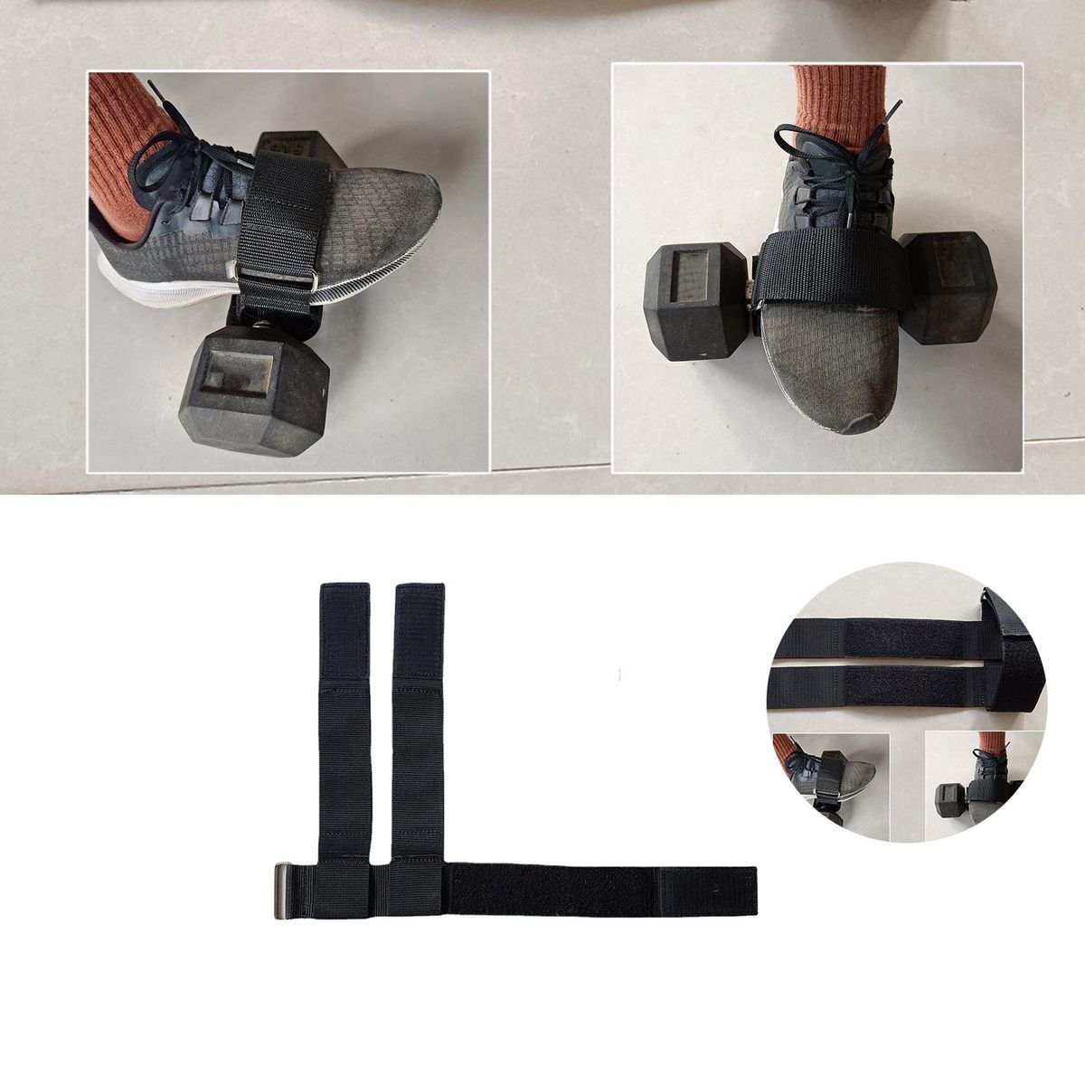 1 Pair Ankle Buckles Cuff Attachment Fitness Ankle Straps Black