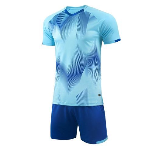 Short Sleeve Striped T-shirt Shorts Men Soccer Jersey Set