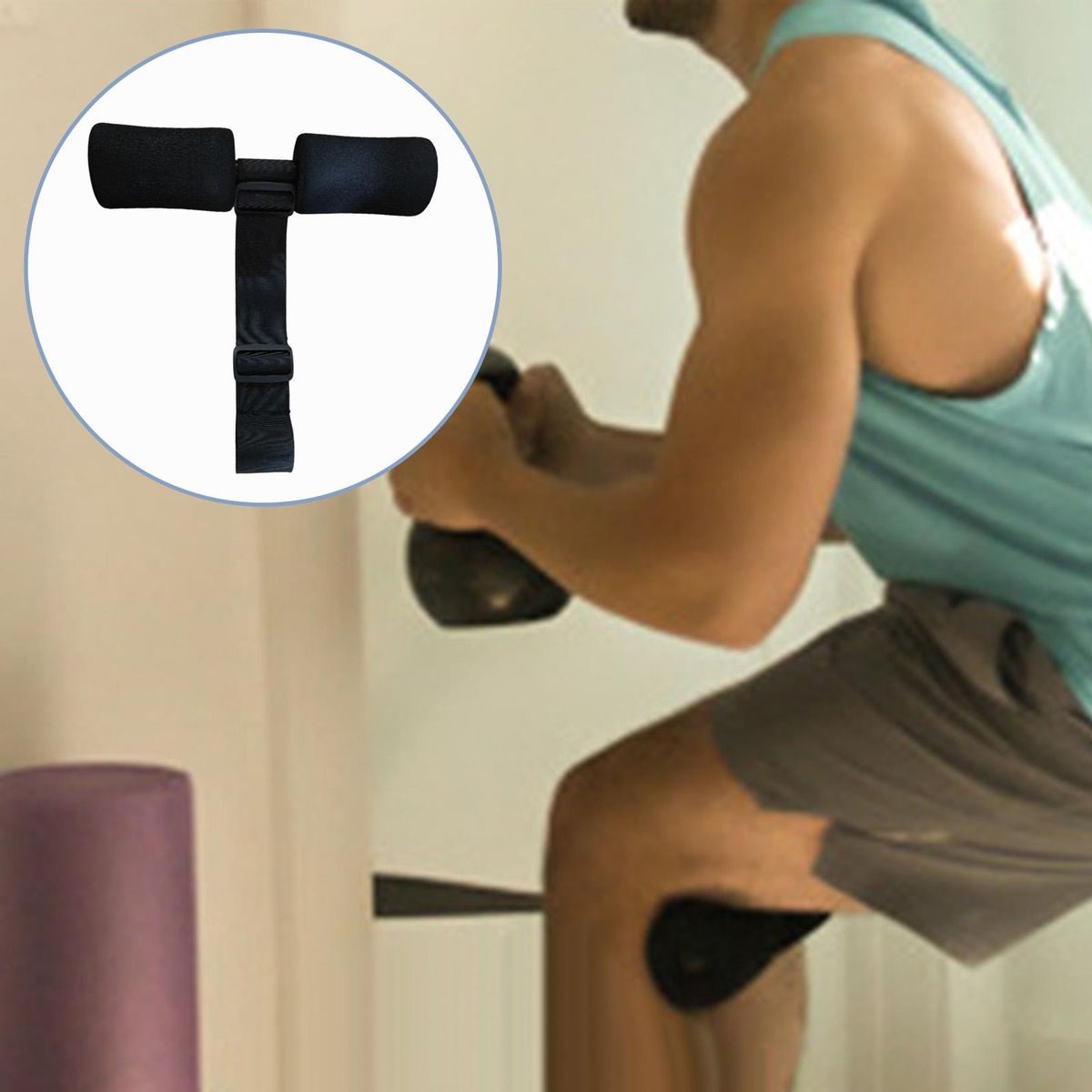 Hamstring Curler Spanish Squats Tibialis Trainer Belt Black