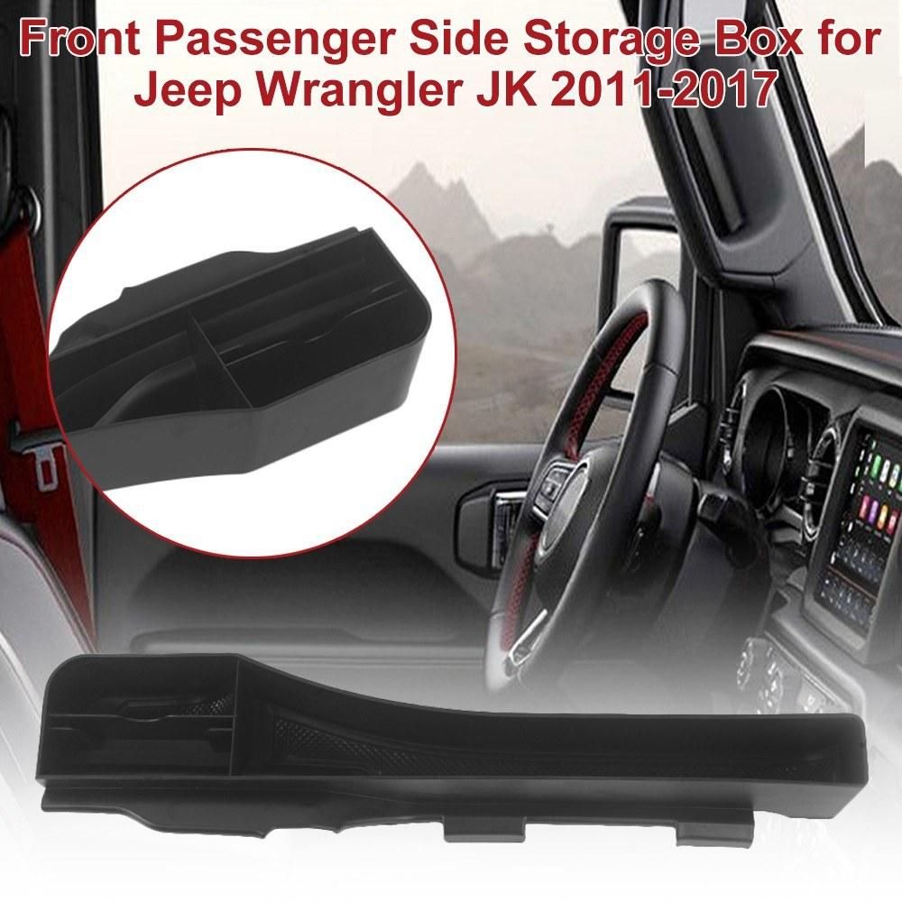 Front Passenger Side Storage Box Tray Car Gap Pocket Interior Accessories Storage Case Replacement for Jeep Wrangler JK