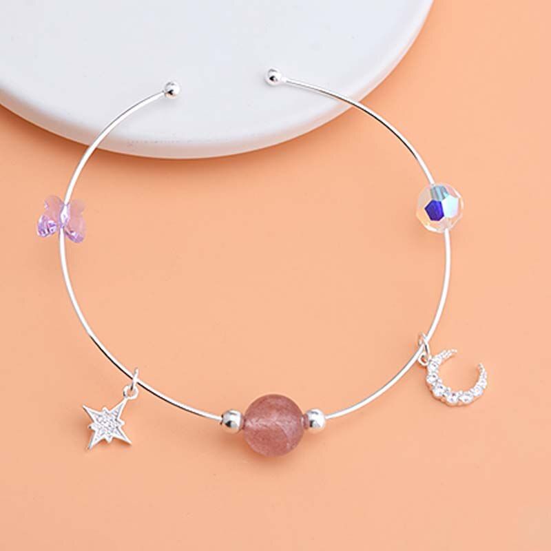 Genuine Real Pure Solid 925 Sterling Silver Cuff Bangles For Beads Hand Band Jewelry Findings Beading Threading Bangle 18K Gold Color